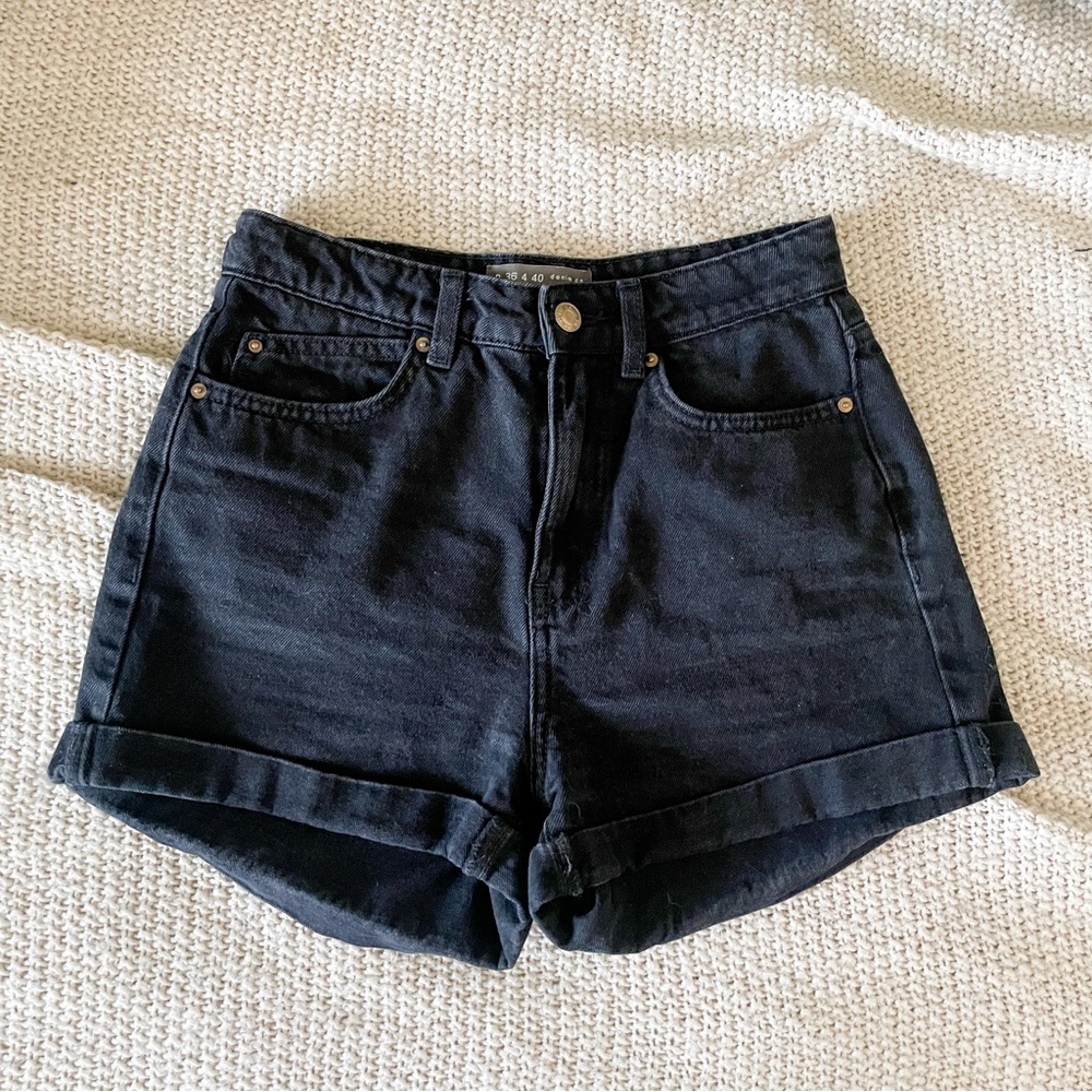 Black Denim Shorts